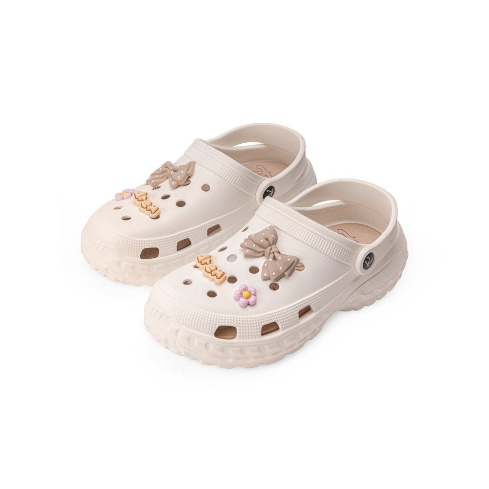 White Chunky Clogs - Indifeet