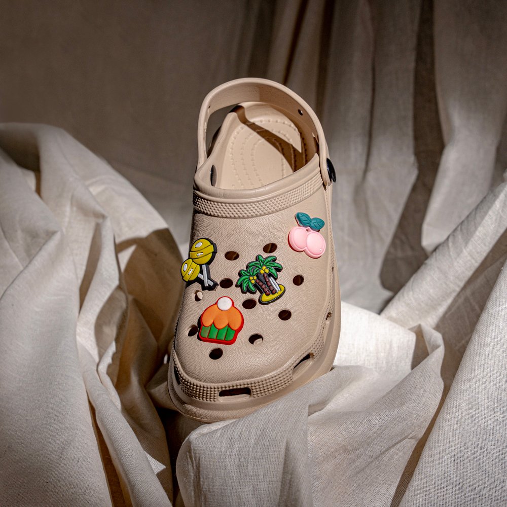 Beige Comfort Heel Clogs - Indifeet