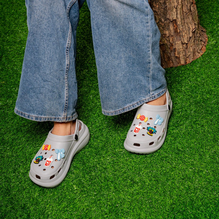 Slate Grey Heel Clogs - Indifeet