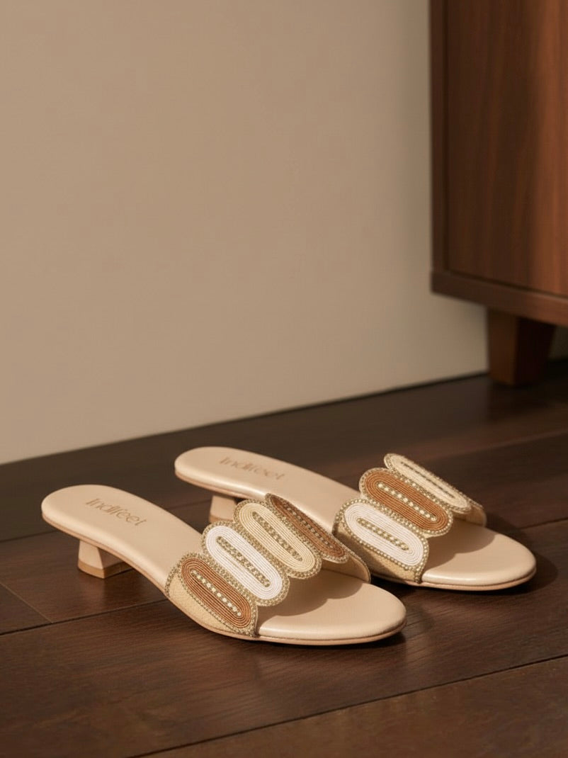 Golden Embellished party heels