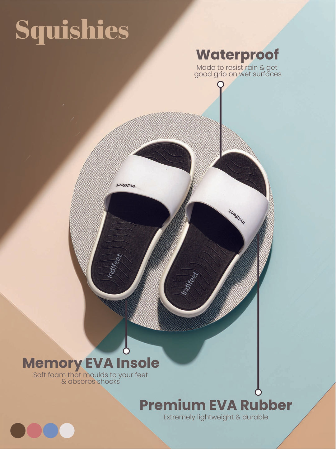 White Rubber Sliders