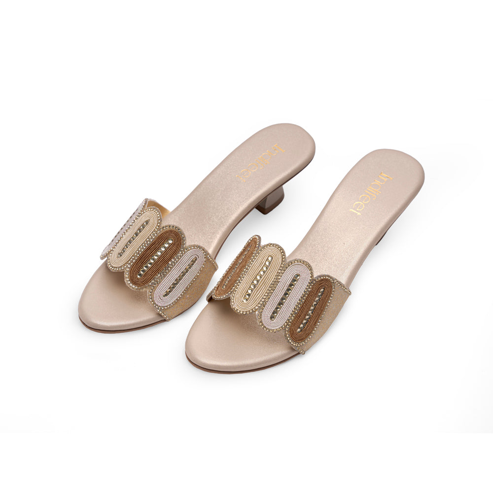 Golden Embellished party heels