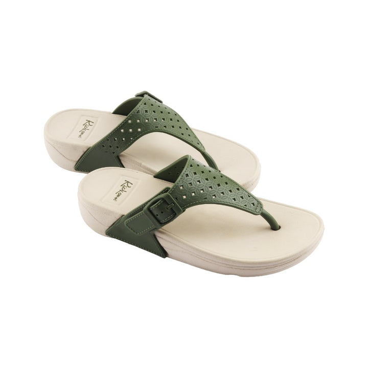 Green Platform Rubber Slippers