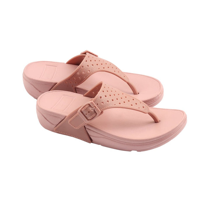Pink Rubber Platform Slippers
