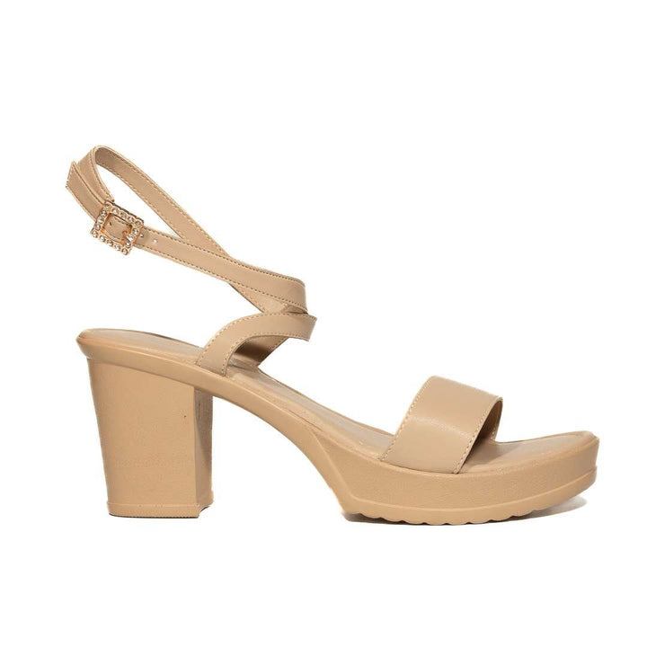 Elegant Beige Block Heels