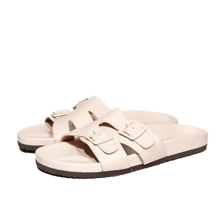 Light Cream buckled Flats