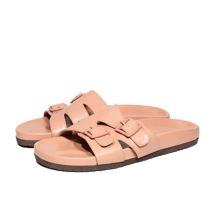 Classic Peach Buckle Slides