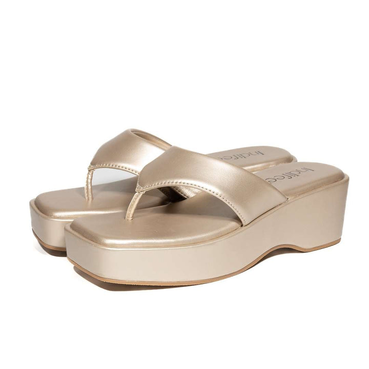 Metallic Silver Platform Heel Sandals