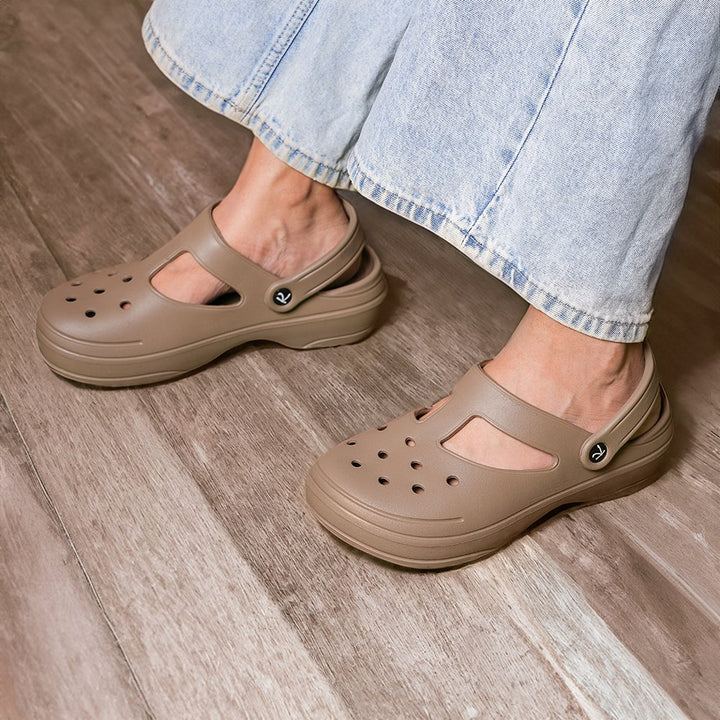 Comfortable Brown Slip-On Clogs