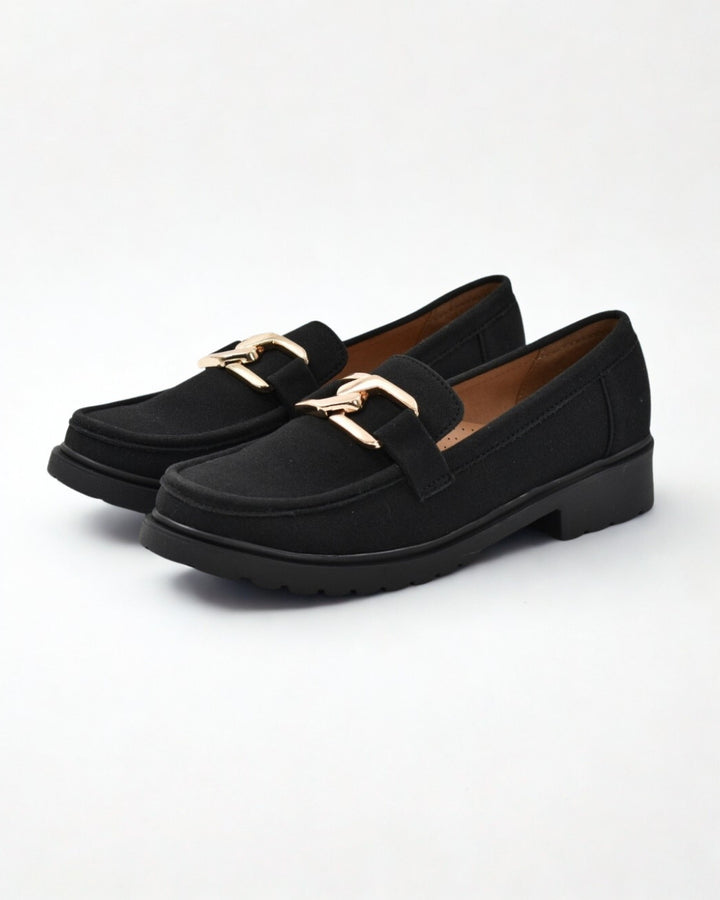Formal Suede Black Ballerina Shoe