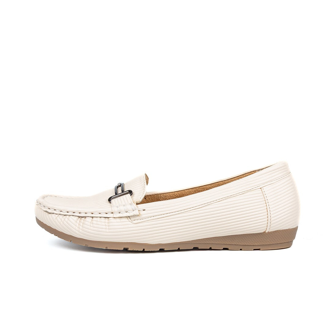 Ribbed Loafer Shoes White