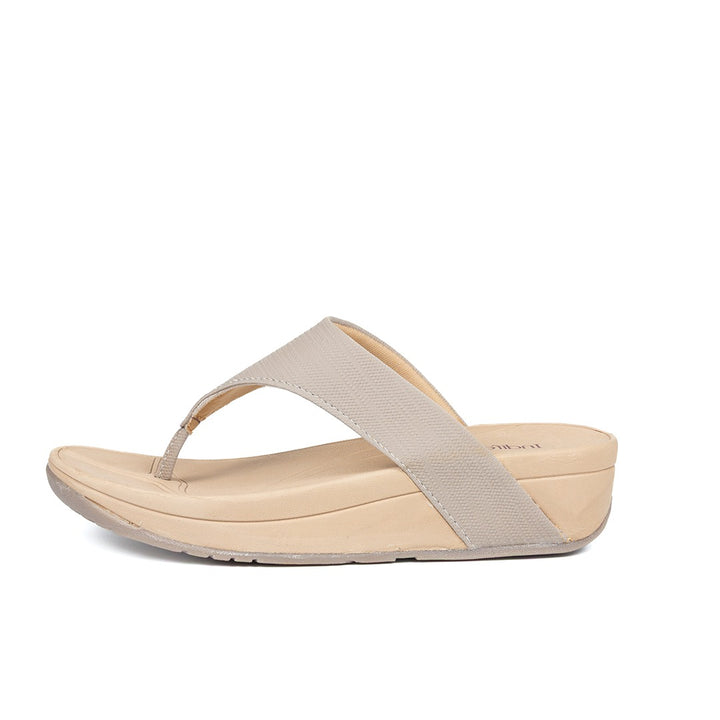 Light Grey Textured Platform Heels Sandals