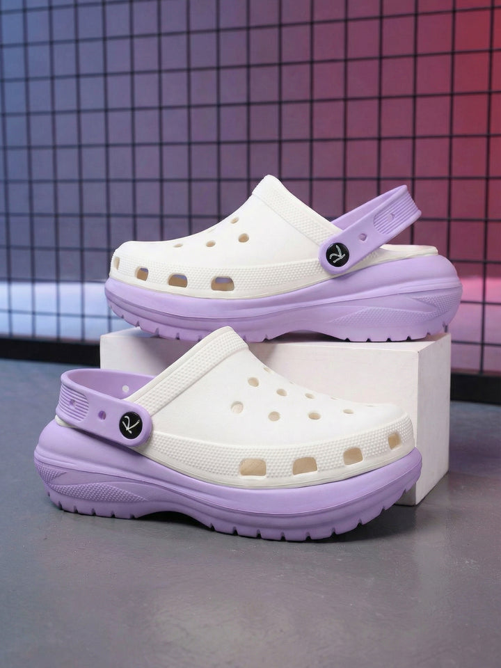 Purple White Dual Chunky Clogs