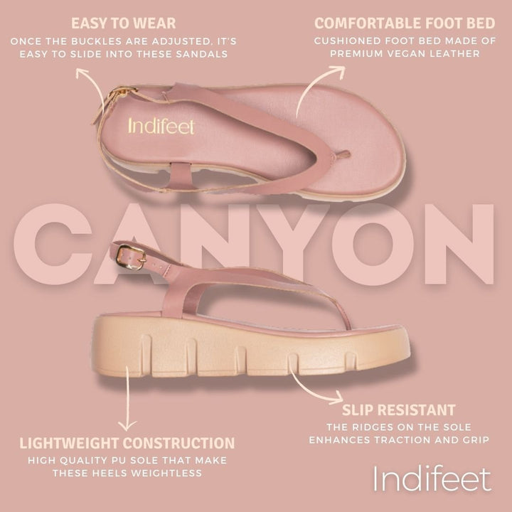 Pink Chunky Thong Heel Sandals