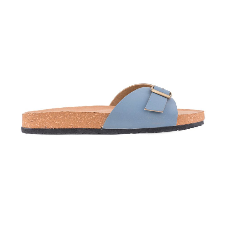 Sky Blue Cork Sandal Sliders