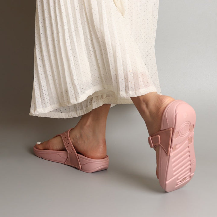 Pink Rubber Platform Slippers