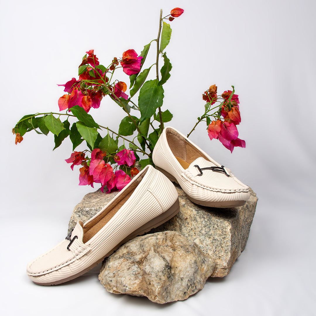 Ribbed Loafer Shoes White