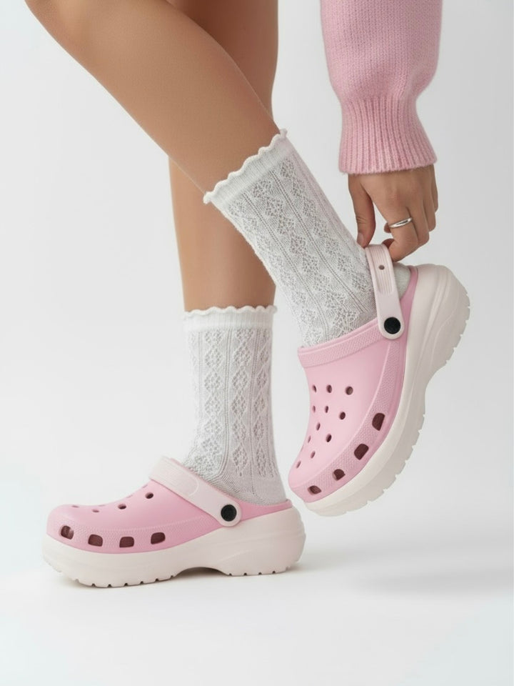 Baby Pink Dual Color Clogs