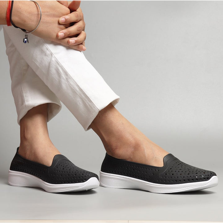 Rubber Black Ballerina Shoe