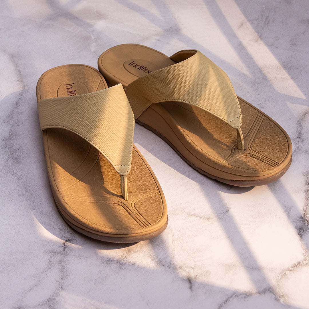Off White Textured Platform Heels Sandals