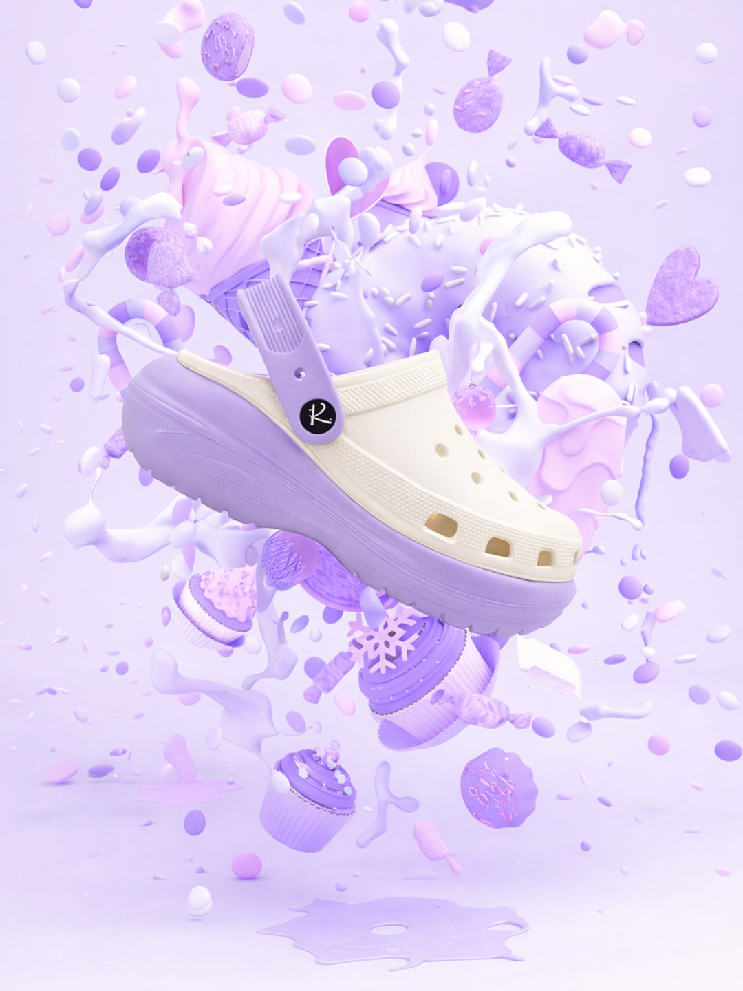 Purple White Dual Chunky Clogs