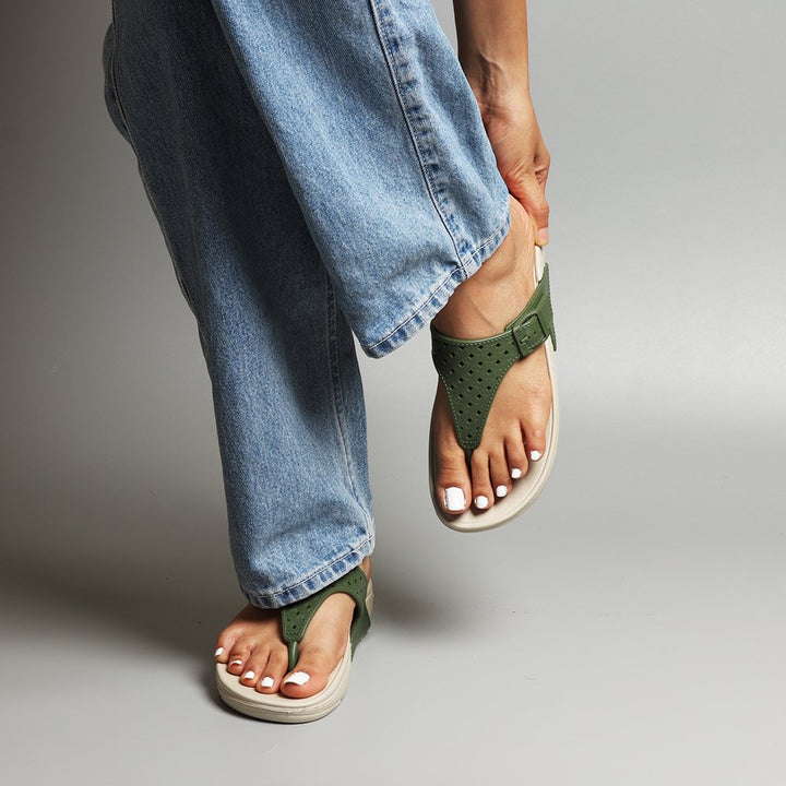Green Platform Rubber Slippers