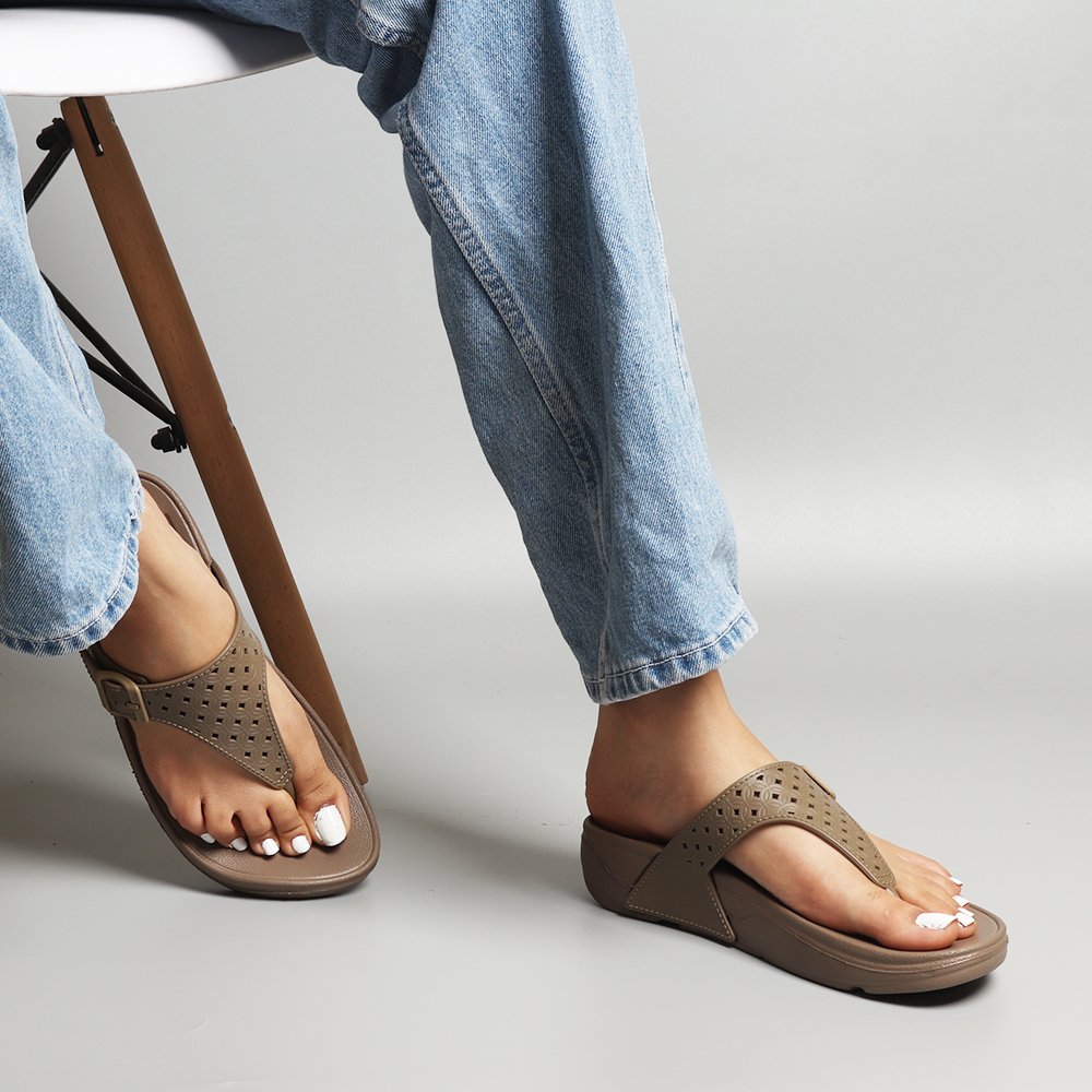 Brown Thong Platform Flip-Flops