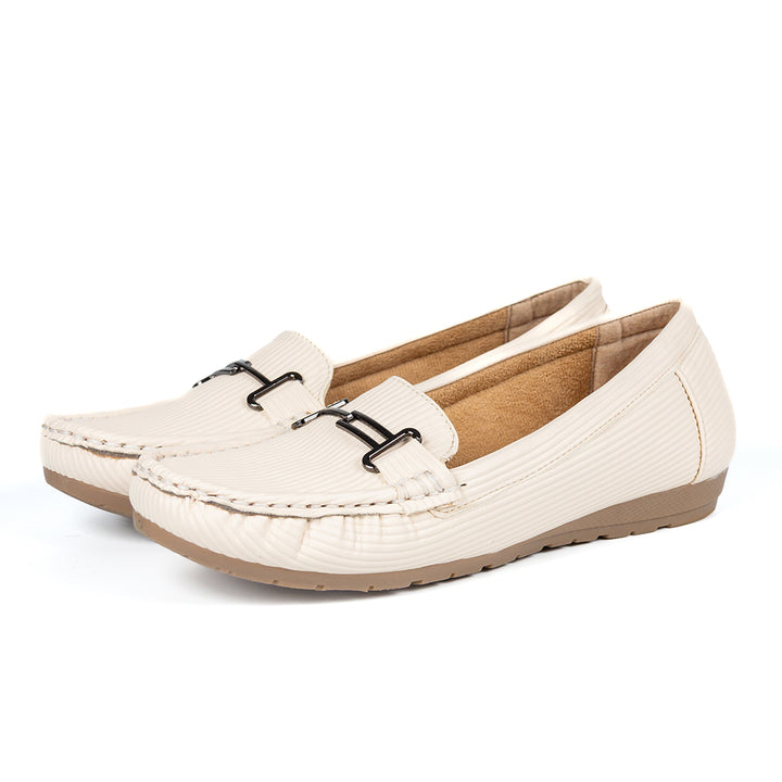 Ribbed Loafer Shoes White