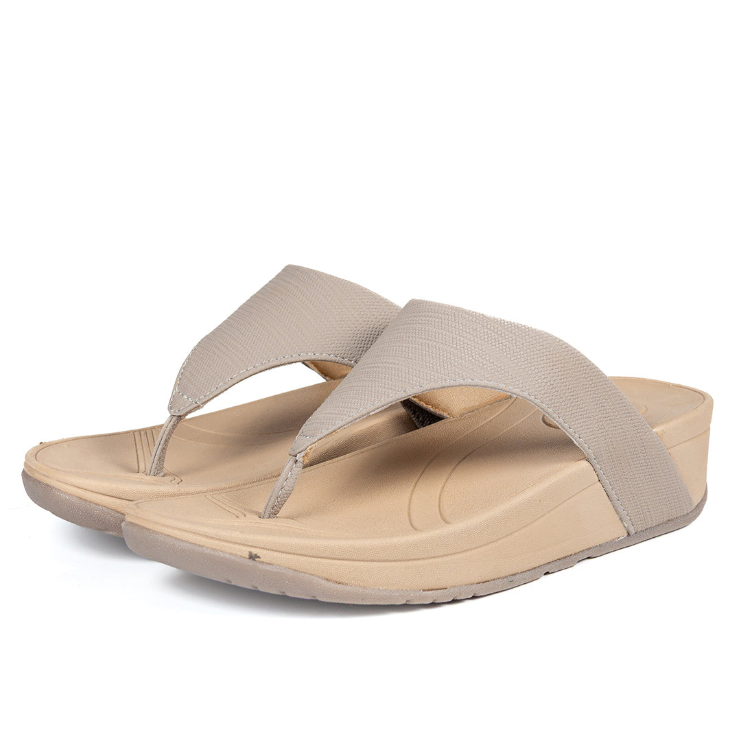 Light Grey Textured Platform Heels Sandals