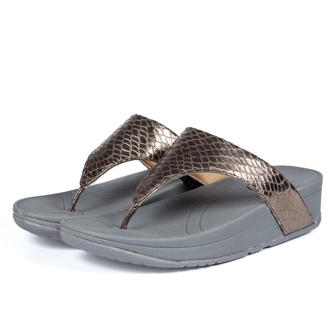 Silver Textured Platform Heels Sandals