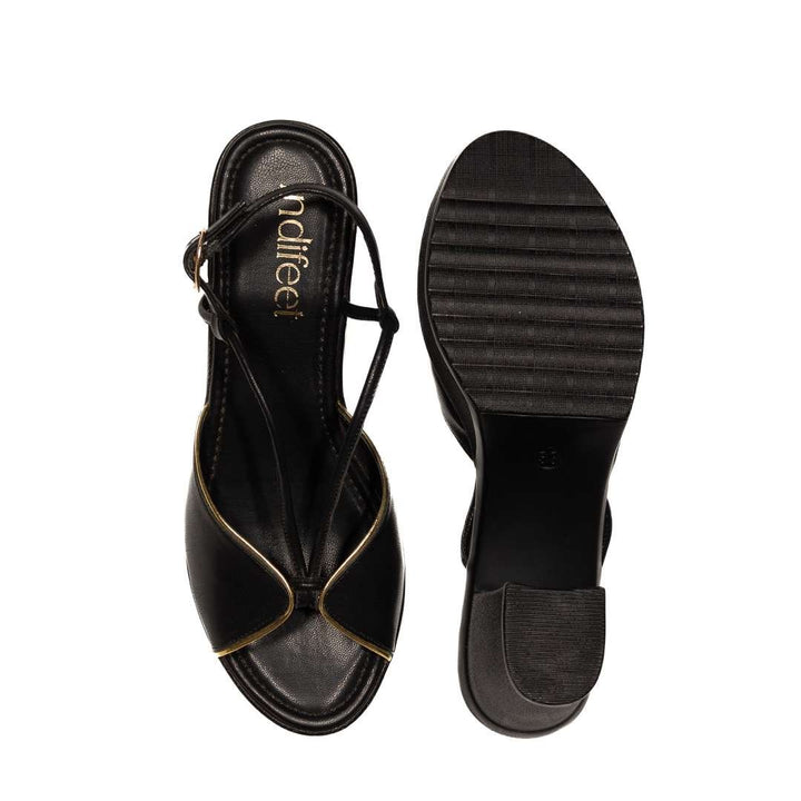 Black Peep-Toe Block Heels