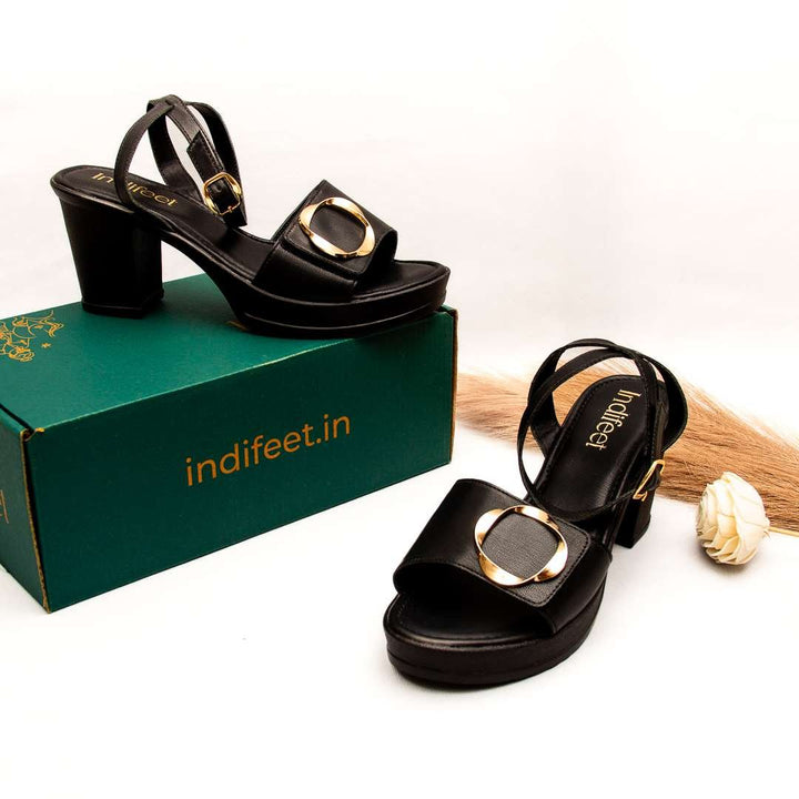 Stylish Black Block Heel Sandals