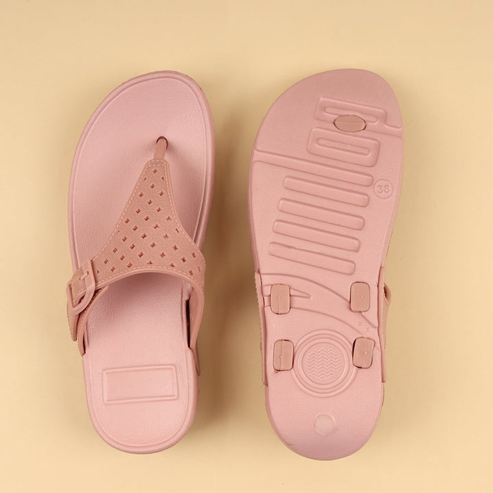 Pink Rubber Platform Slippers