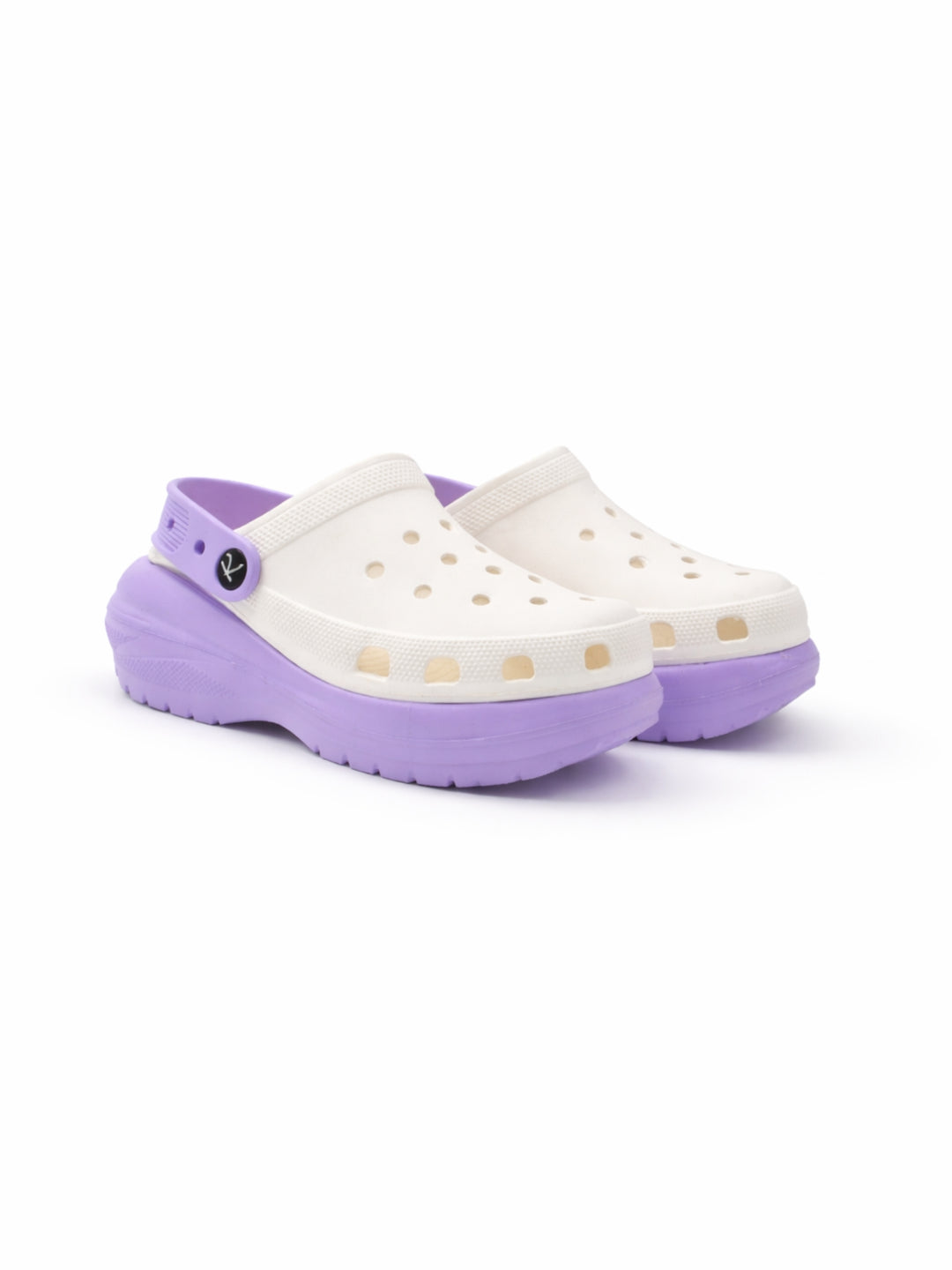 Purple White Dual Chunky Clogs