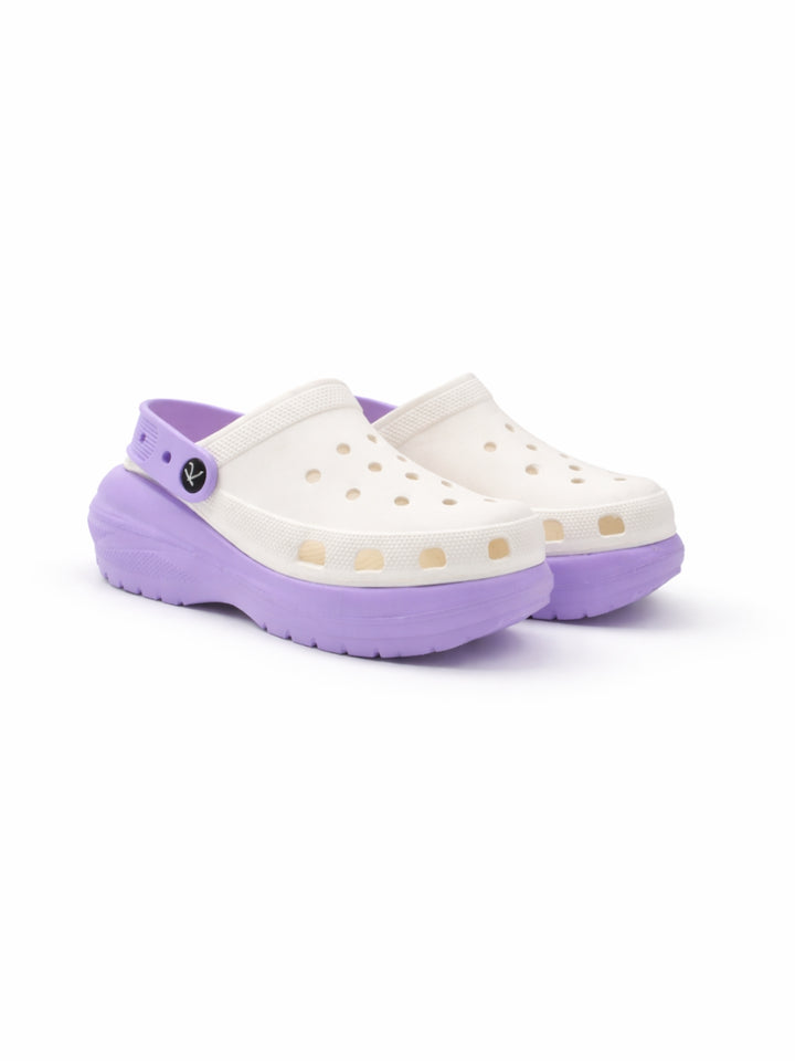 Purple White Dual Chunky Clogs
