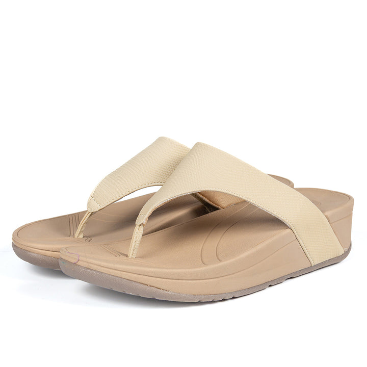 Off White Textured Platform Heels Sandals