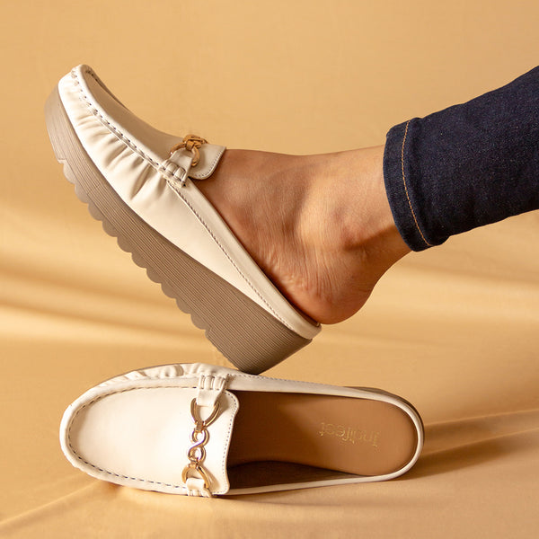 White Vegan Ballerina Shoes - Indifeet