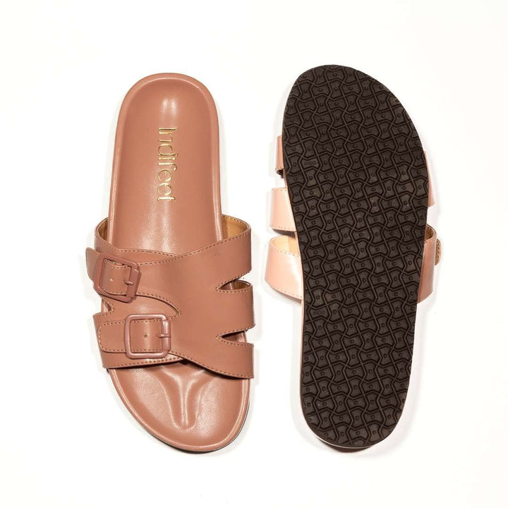 Classic Peach Buckle Slides