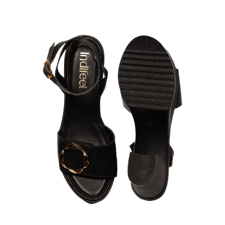 Stylish Black Block Heel Sandals