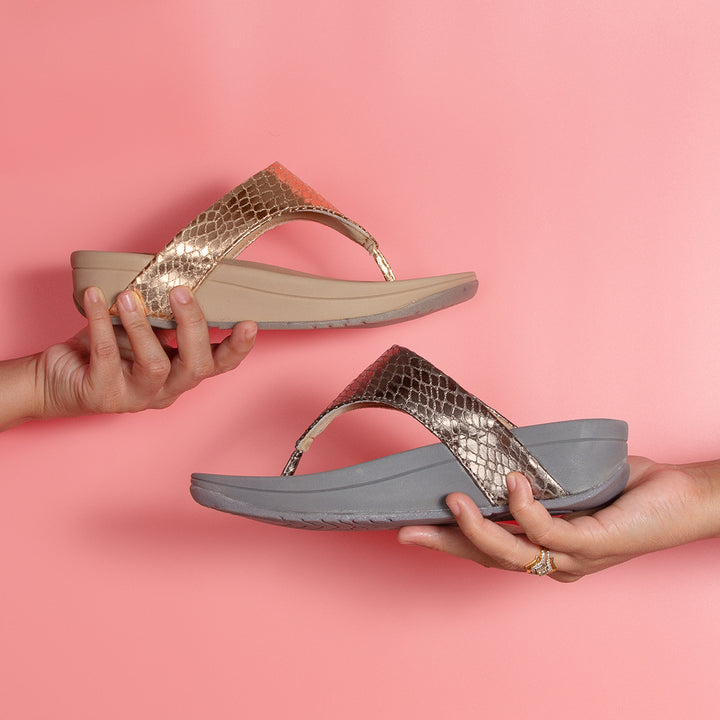 Silver Textured Platform Heels Sandals