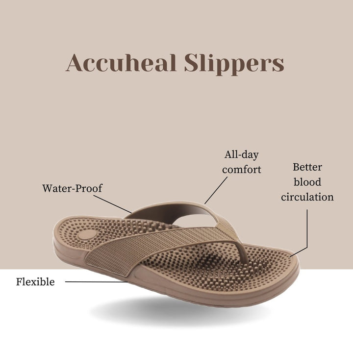 Brown Accu Pressure Slippers