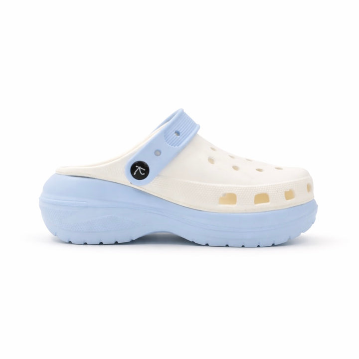 Blue White Dual Chunky Clogs