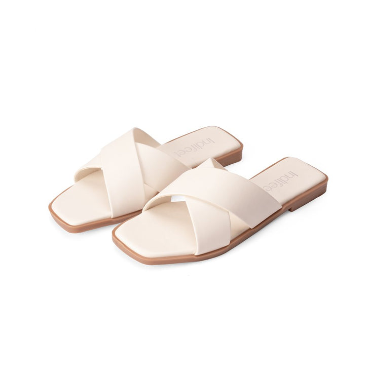 Vegan Leather White Flats