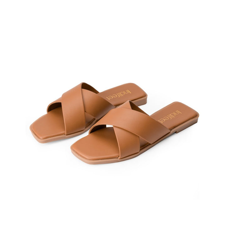 Vegan Leather Brown Flats