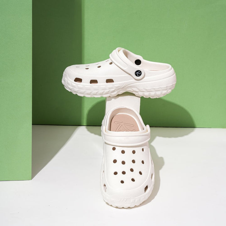 White Chunky Clogs