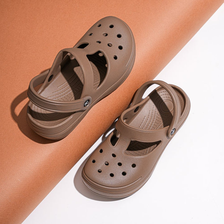 Comfortable Brown Slip-On Clogs