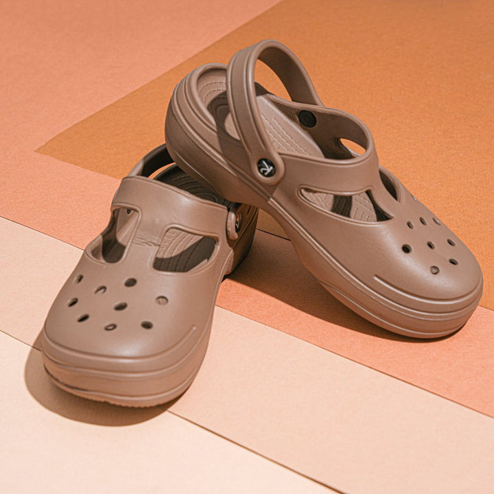 Comfortable Brown Slip-On Clogs
