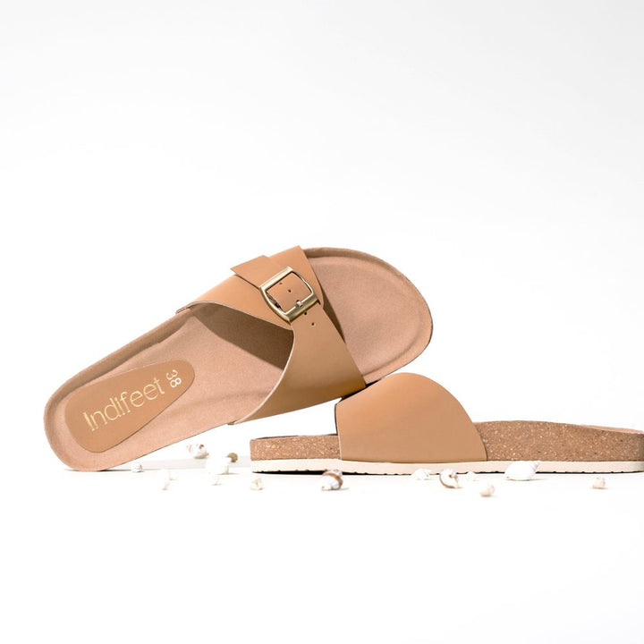 Beige Cork Sandals Sliders