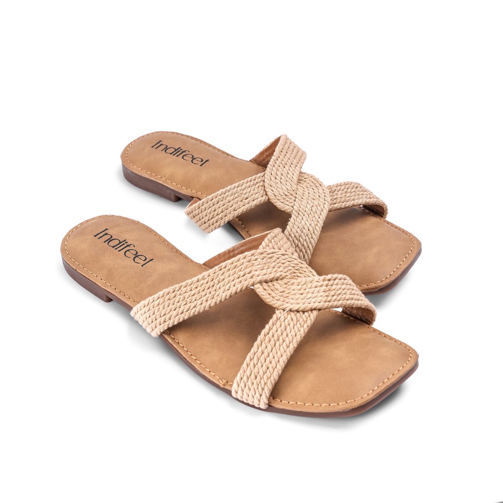 Intertwine Beige Jute Flats