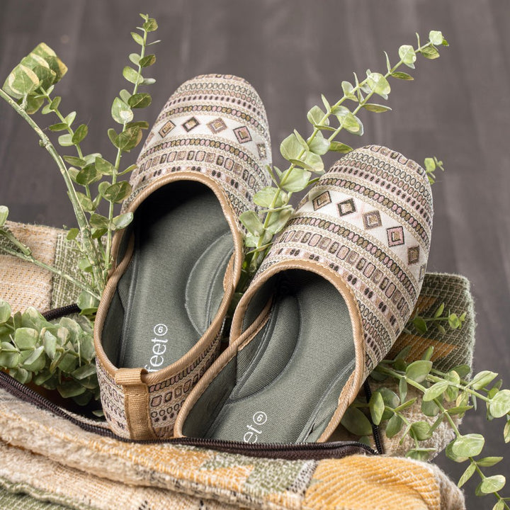 Earthy Ivory Ballerina Flats